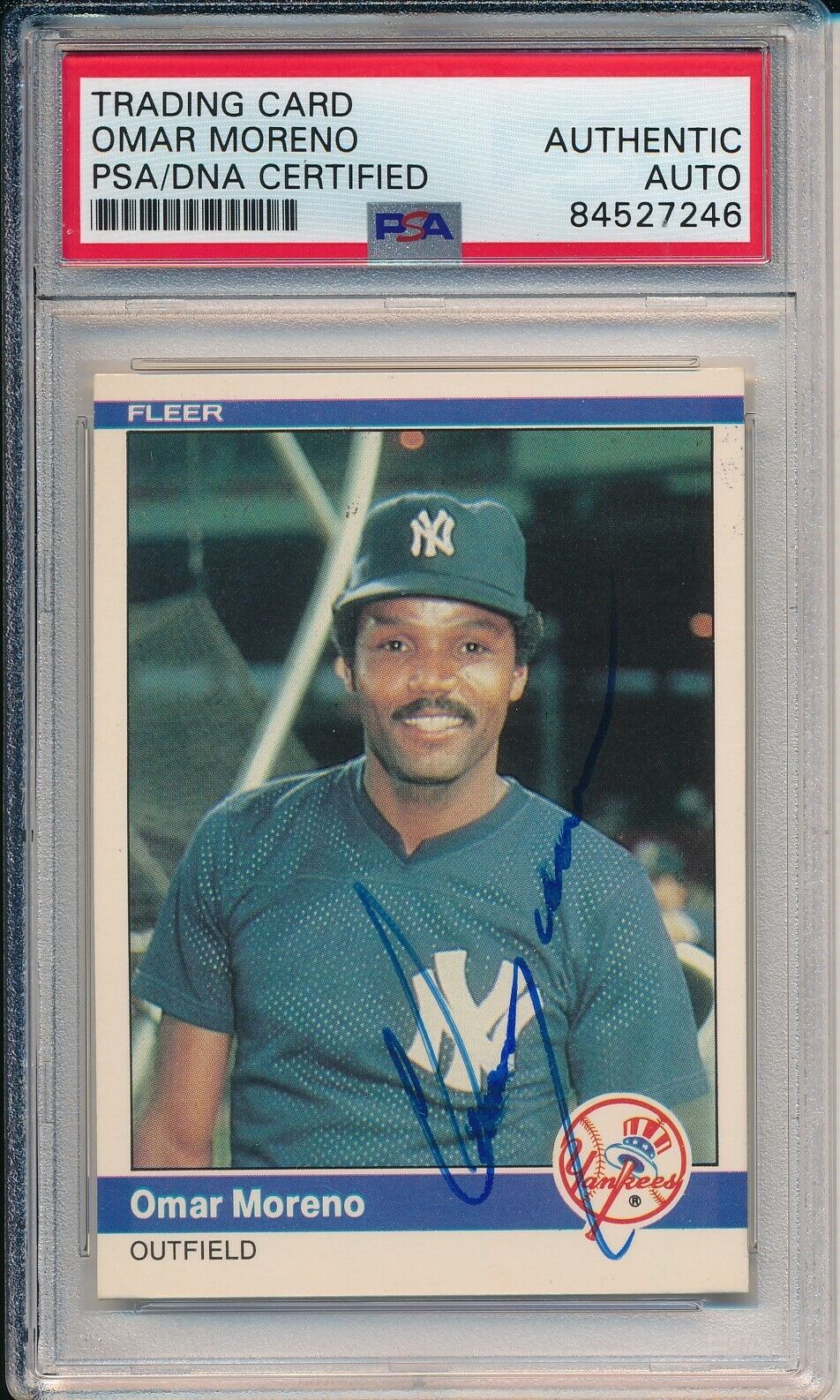 Omar Moreno Yankees Signed/Autographed 1984 Fleer Card #133 PSA/DNA 166450