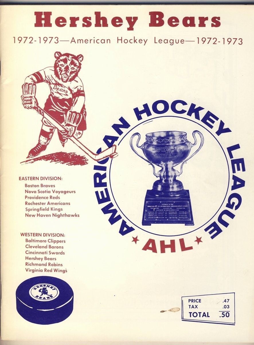 Hershey Bears 4/14 1973 Program vs. Virginia AHL 128011