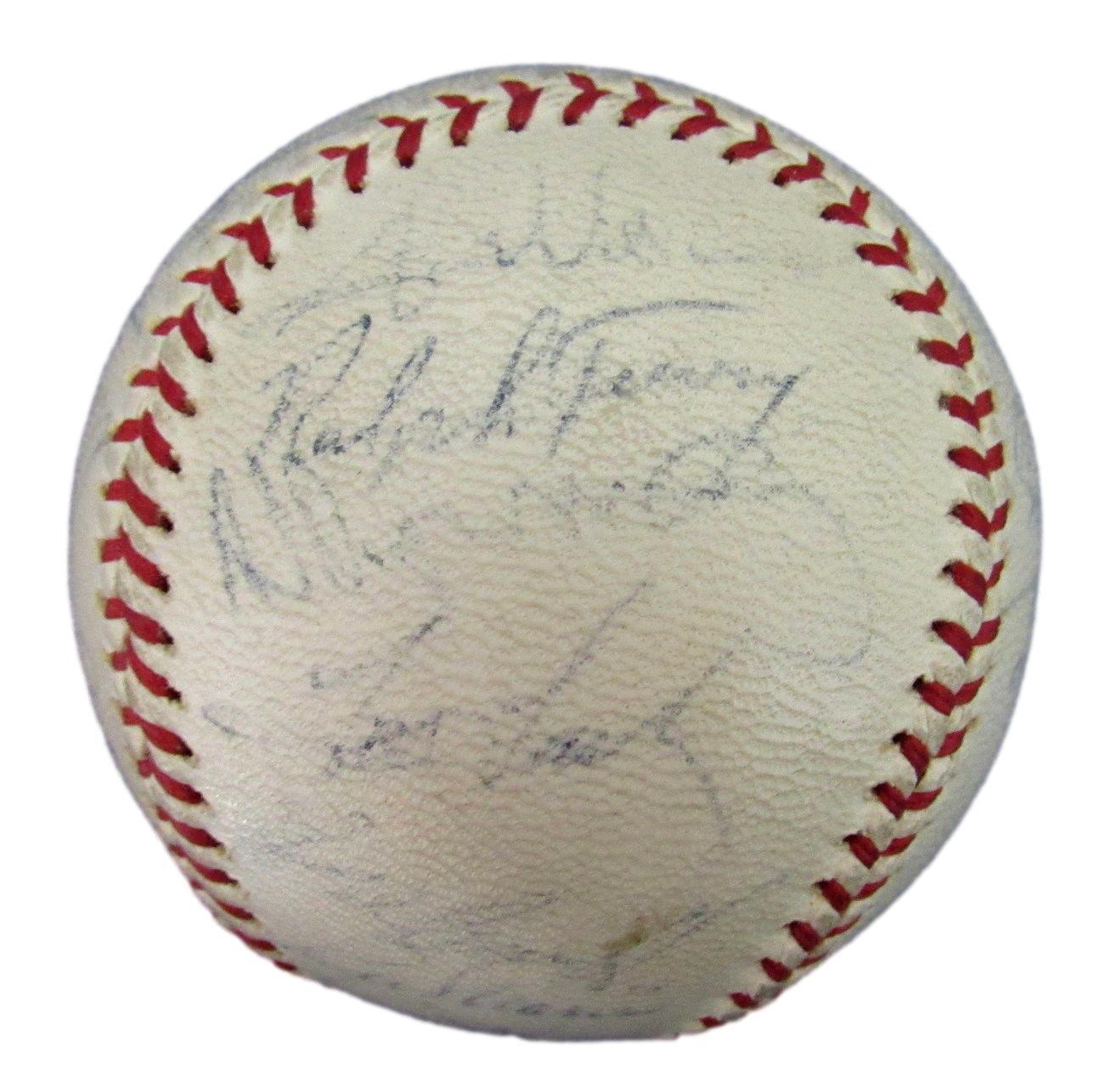 1963 AL Champs NY Yankees Team Signed 27 Reach Baseball Mantle Maris JSA 165155