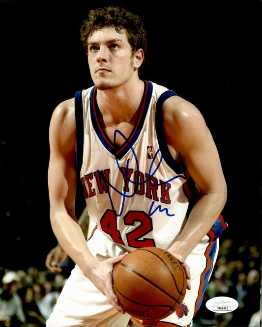 David Lee  New York Knicks Signed/Autographed 8x10 Color Photo JSA 160689