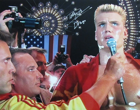 Dolph Lundgren Autographed/Inscribed 16x20 Photo "Balboa vs Drago" JSA 184768