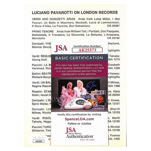 Luciano Pavarotti Singer d.2007 Signed/Autographed 4x6 B&W Photo JSA 187818