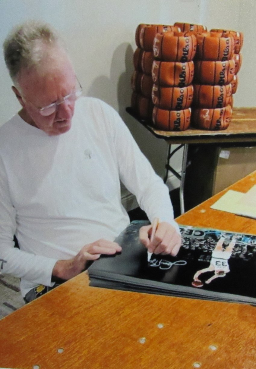 Larry Bird HOF Signed/Auto 16x20 Photo with Michael Jordan Celtics JSA 187693