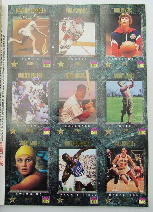 1994 Sports Illustrated for Kids Magazine w/ W. Payton/Musial Uncut Sheet 159389