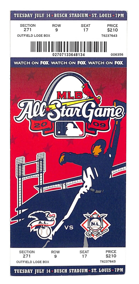 2009 MLB All-Star Game Full Ticket Busch Stadium, St. Louis, MO 181219