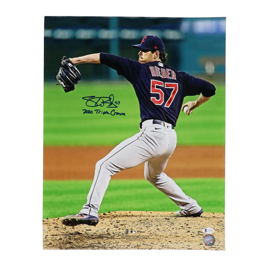 Shane Bieber Autographed Cleveland 16x20 Photo Beckett 187510