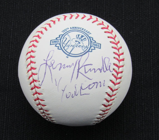 Len Randle Signed/Auto Yankees 100th OML Baseball JSA  186716