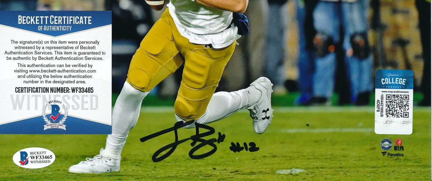 Ian Book Notre Dame Signed/Autographed 8x10 Photo Beckett 158831