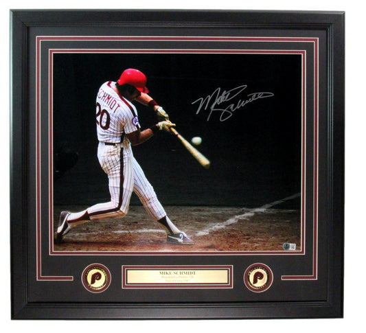 Mike Schmidt HOF Signed/Autographed 8x10 Photo Phillies Framed Beckett 193100