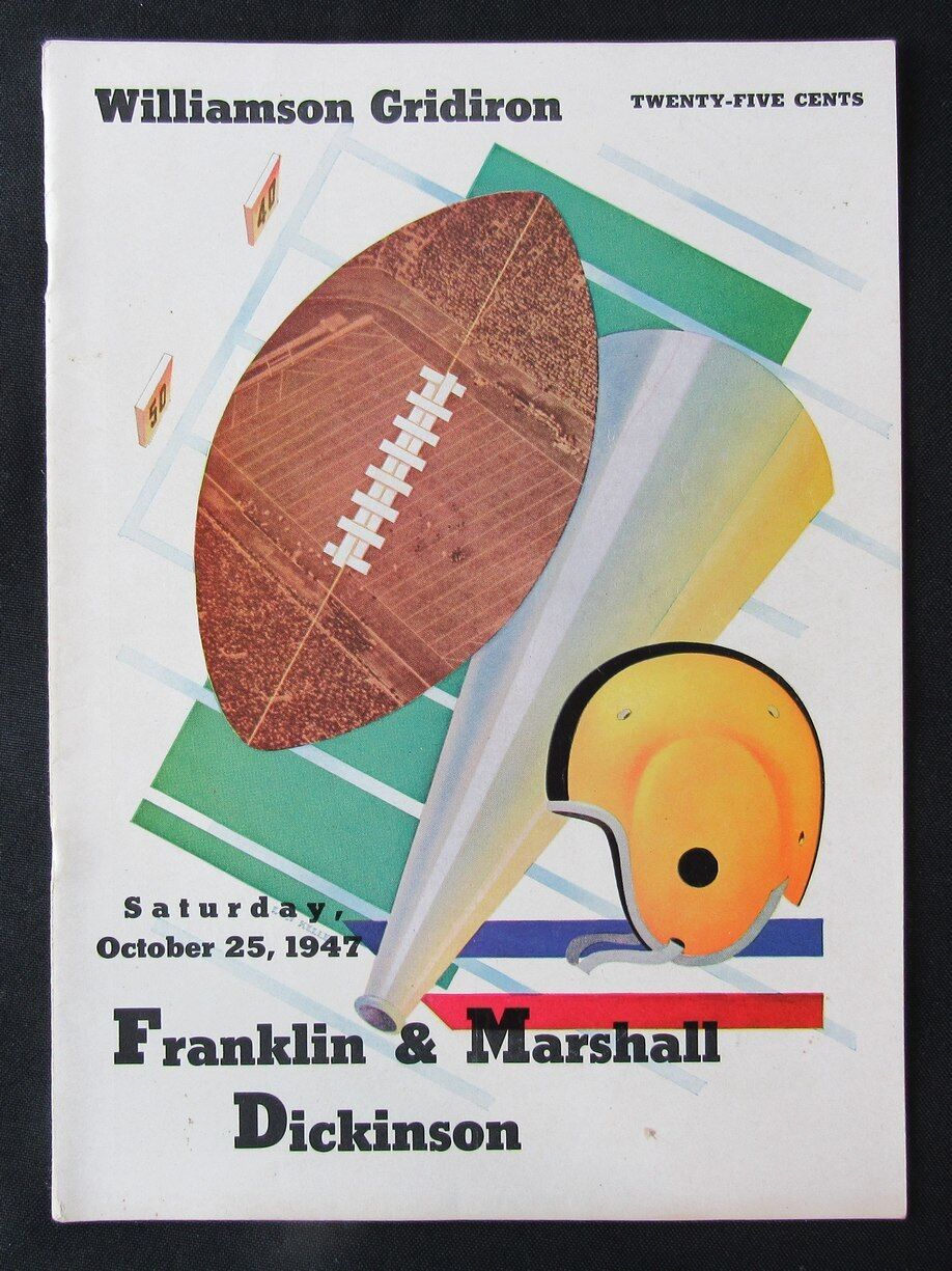 1947 Franklin & Marshall vs. Dickinson College Football Game Program 10/25