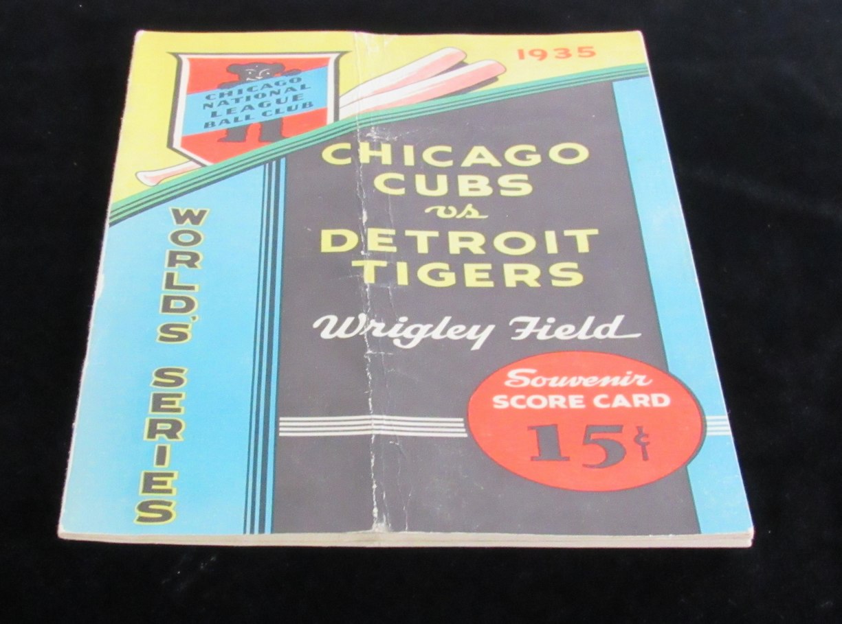 1935 World Series Scorecard Chicago Cubs vs. Detroit Tigers Wrigley Field 193294