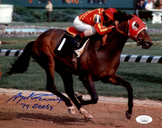 Angel Cordero Signed/Inscribed "74 Derby" 8x10 Photo JSA 154477