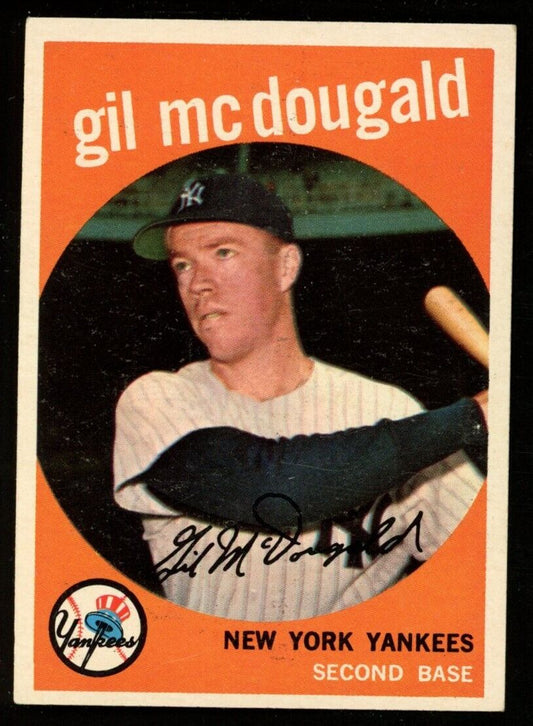 1959 Topps Baseball Gil McDougald #345 New York Yankees