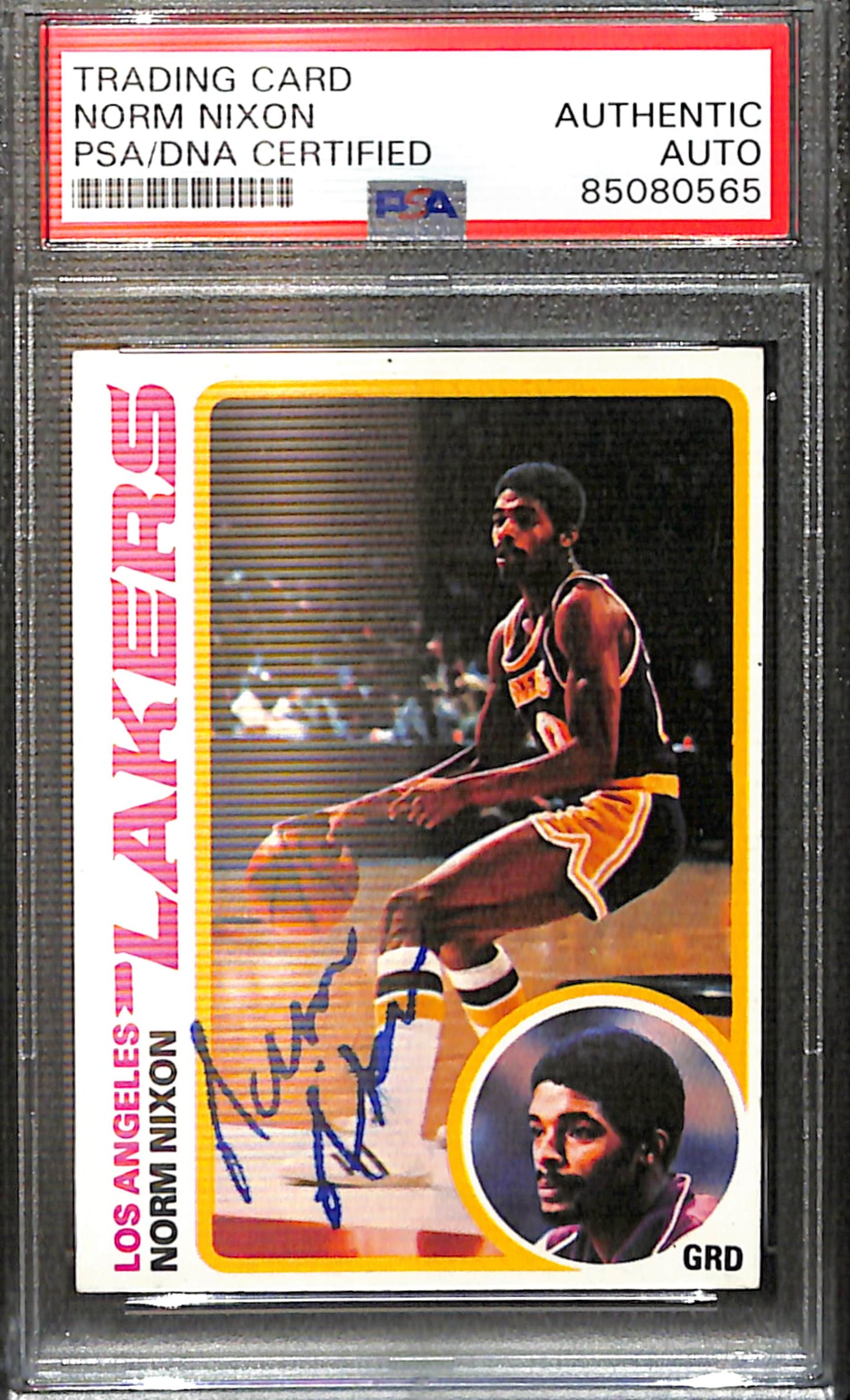 Norm Nixon Signed/Auto 1978 Topps Rookie Card #63 Lakers PSA/DNA 185415