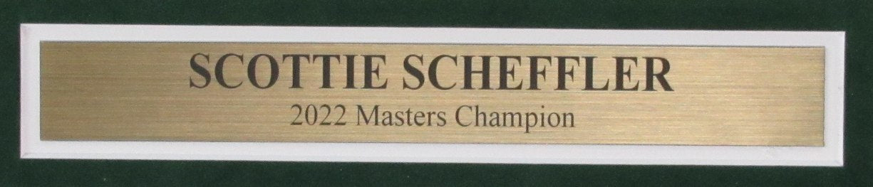 Scottie Scheffler Yellow 2022 Masters Pin Flag with Photo Collage Framed 190239