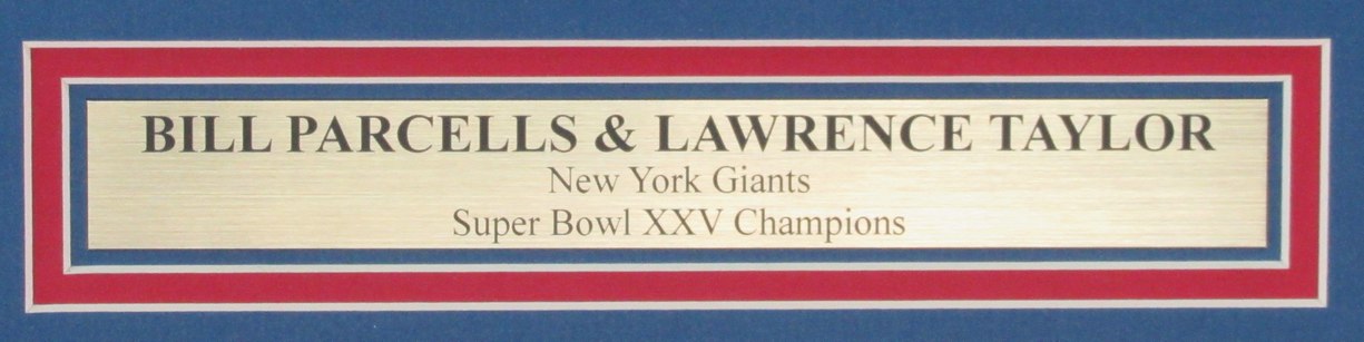 Lawrence Taylor/Bill Parcells Signed 16x20 Photo Giants Framed Beckett 183627
