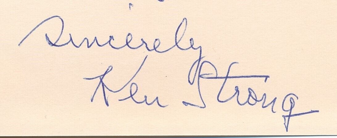 Ken Strong HOF Autographed Personal Letter New York Giants JSA