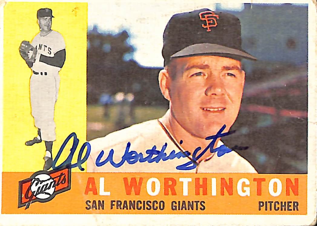 1960 TOPPS #268 Al Worthington San Francisco Giants Signed/Auto Card 190986