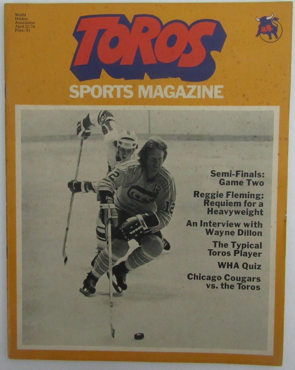 1974 Chicago Cougars vs. Toronto Toros WHA Hockey Playoff Program 150616