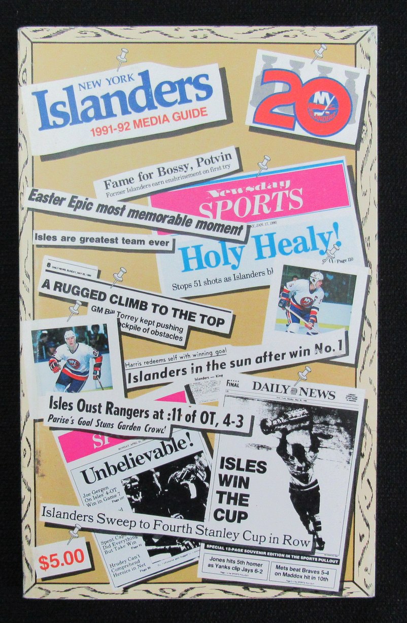 1991-92 New York Islanders Official NHL Media Guide Yearbook Clippings 181393