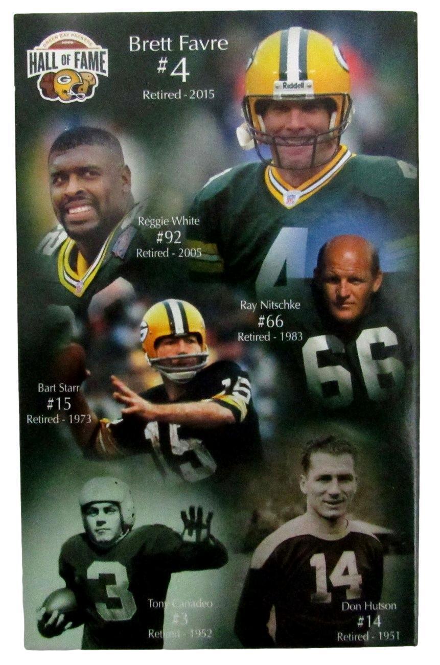 Lot of 2 GB Packers Cards with Coins 2003 Lambeau Field and 2015 Brett Favre HOF