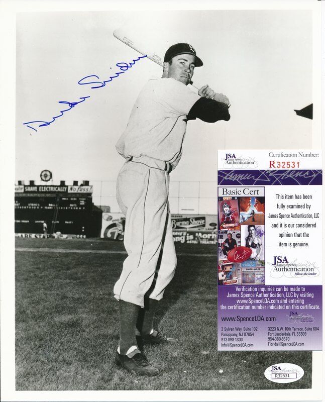 Duke SnIder Dodgers Signed/Autographed 8x10 Photo JSA 140166