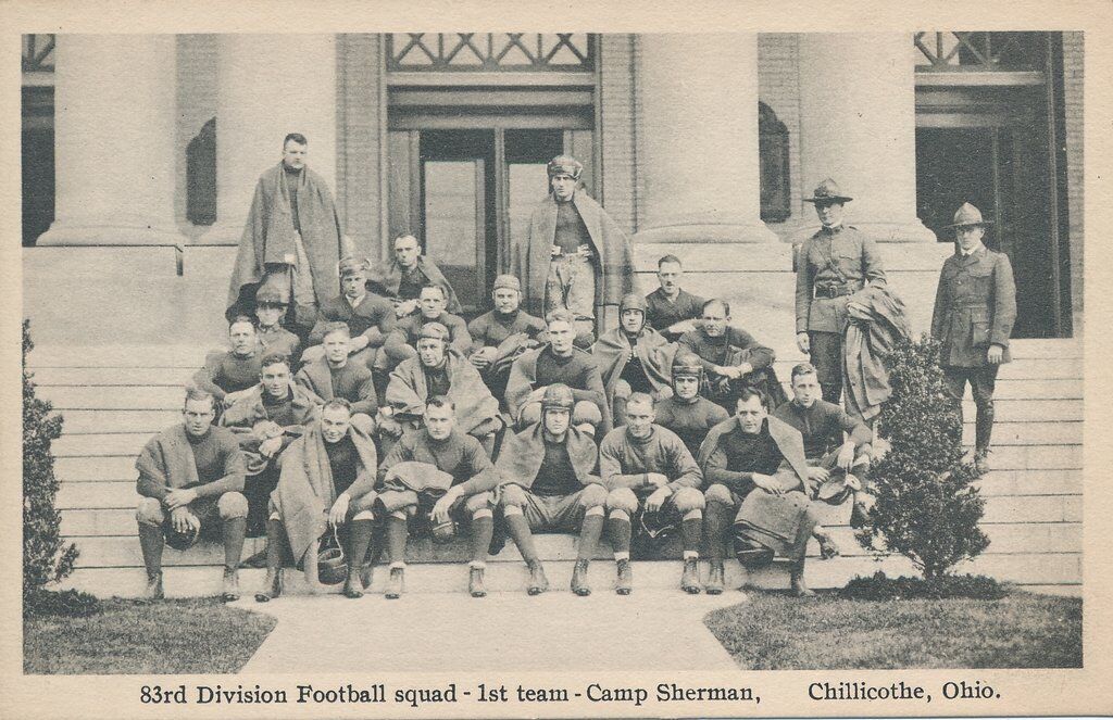 Vintage Postcard 83rd Div Football Squad -1st Team - Camp Sherman 138949