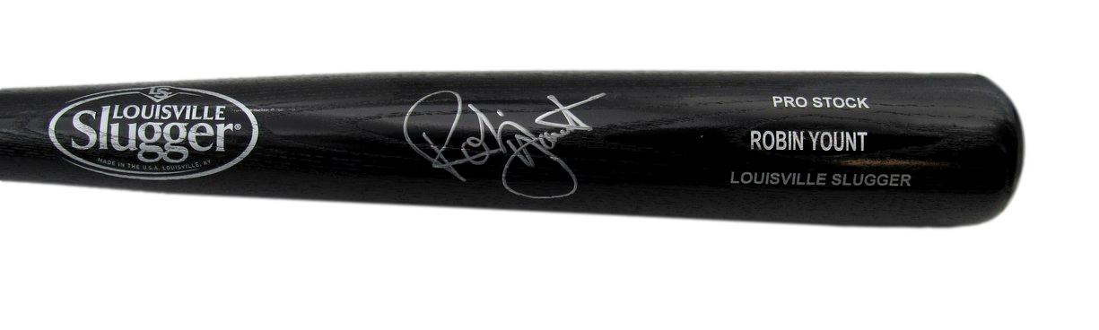 Robin Yount HOF Brewers Signed/Autographed Louisville Slugger Black Baseball Bat JSA187222