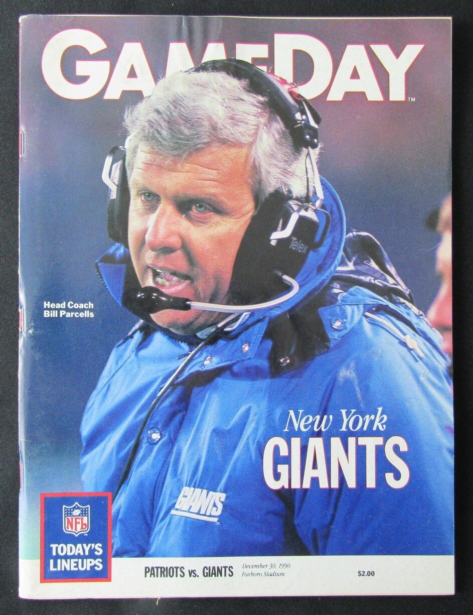 1990 New England Patriots vs. New York Giants Program Bill Parcells 12/30