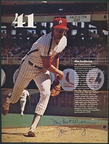 Jim Lonborg Philadelphia Phillies Signed/Autographed Magazine Page 120665