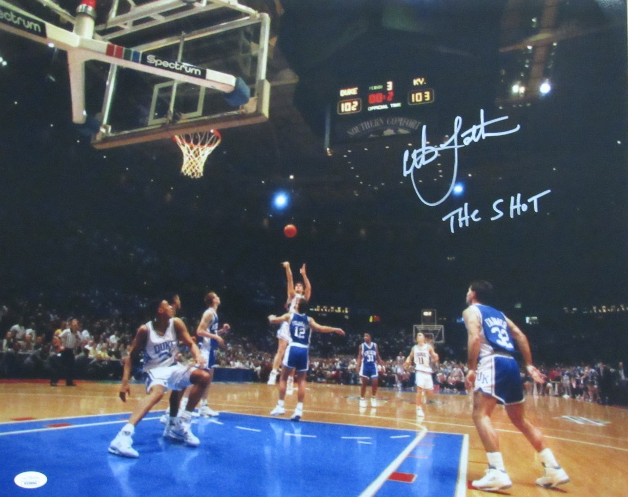 Christian Laettner Autographed/Inscribed "The Shot" 16x20 Photo Duke JSA 187705