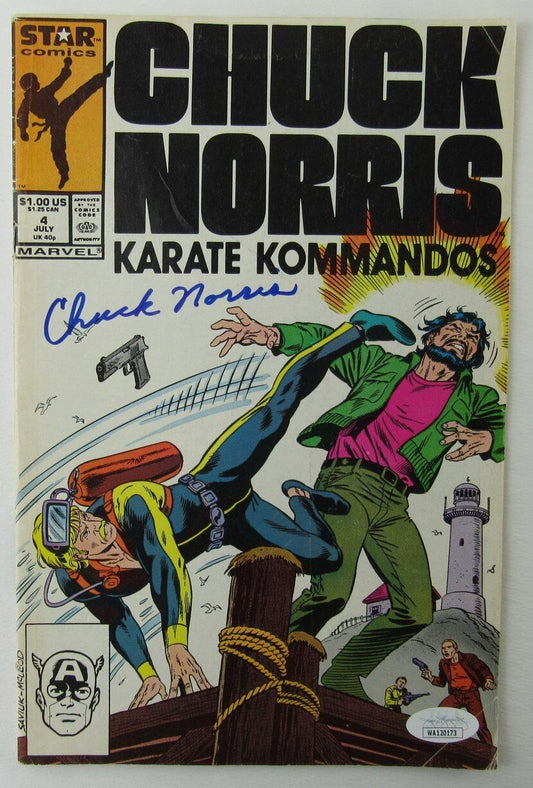 Chuck Norris Autographed Comic Book July 4, 1987 "Karate Kommandos" JSA