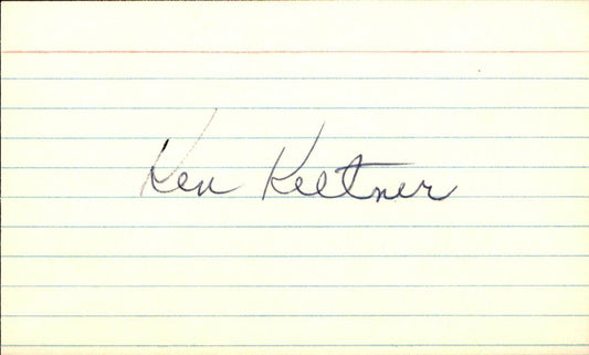Ken Keltner Cleveland Indians d.1991 Signed/Autographed 3x5 Index Card 162488