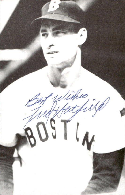 Fred Hatfield Red Sox d. 1998 Signed/Autographed 3x5  Photo 178439