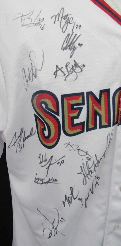 Harrisburg Senators 2022 Team Autographed by 26 Wilson Baseball Jersey 180855