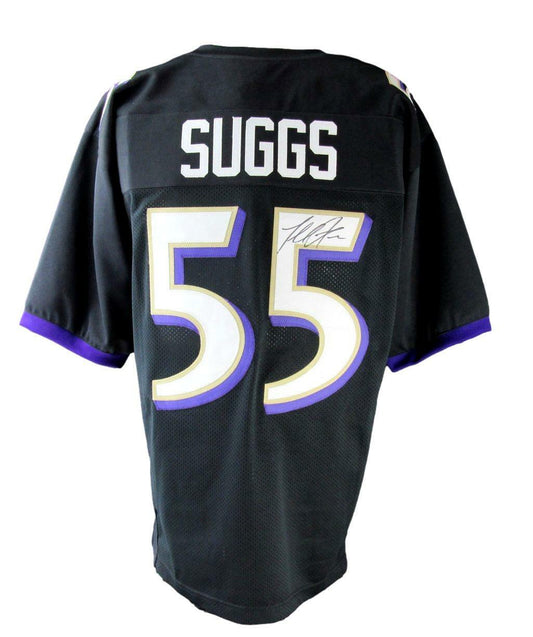 Terrell Suggs Autographed Black Custom Jersey Baltimore Ravens Beckett