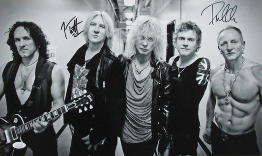 Joe Elliott/Phil Collen Dual-Signed/Auto 12x20 Photo Def Leppard JSA 190168