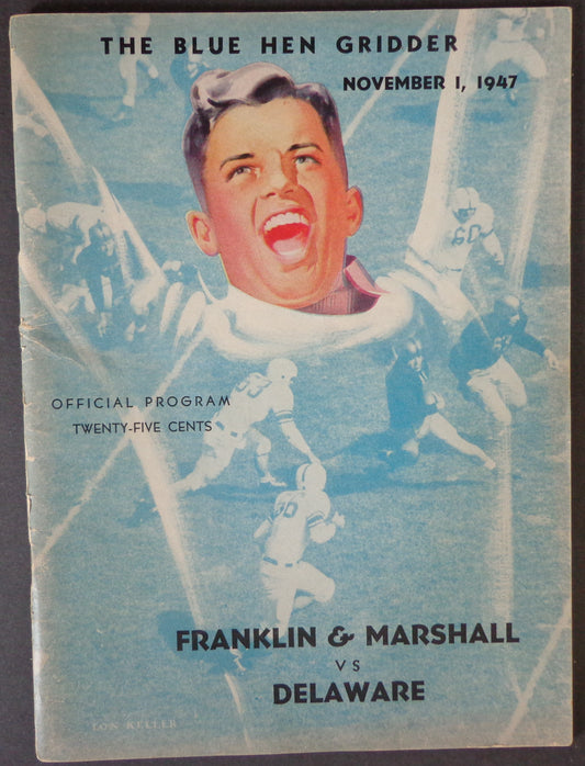 November 1, 1947 Franklin & Marshall vs. Delaware Football Game Program 190062