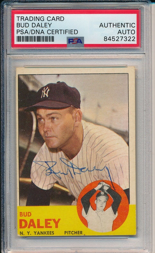 Bud Daley Yankees Signed/Autographed 1963 TOPPS Card #38 PSA/DNA 166521