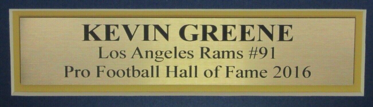 Kevin Greene HOF Signed/Autographed Rams Football Jersey Framed JSA 157845