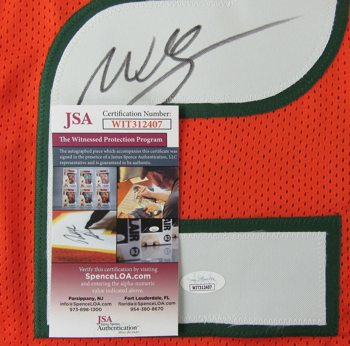 Willis McGahee Signed/Auto Univ of Miami Custom Football Jersey JSA 161113