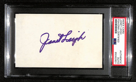 Janet Leigh Autographed 3x5 Index Card Actress PSA/DNA 184292