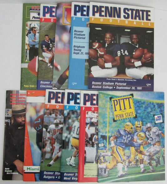 Lot of 11 1991 Penn State Nittany Lions Football Program 138905