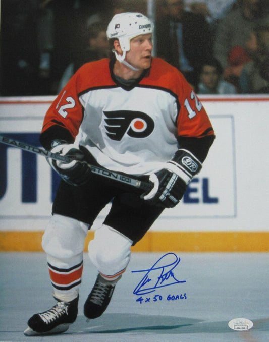 Tim Kerr Flyers Autographed/Signed w/inscr 11x14 Photo JSA 127799