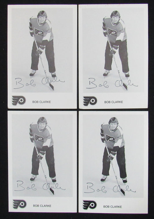 Lot of 4 Bobby Clarke Philadelphia Flyers Signed 4x6 Team Issued Photos 150153