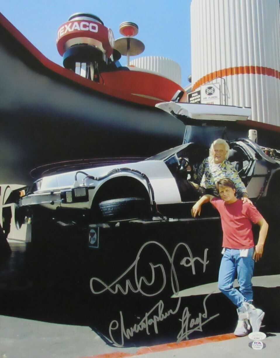 Michael J Fox/Christopher Lloyd Autographed 16x20 Photo "Back To The Future" JSA