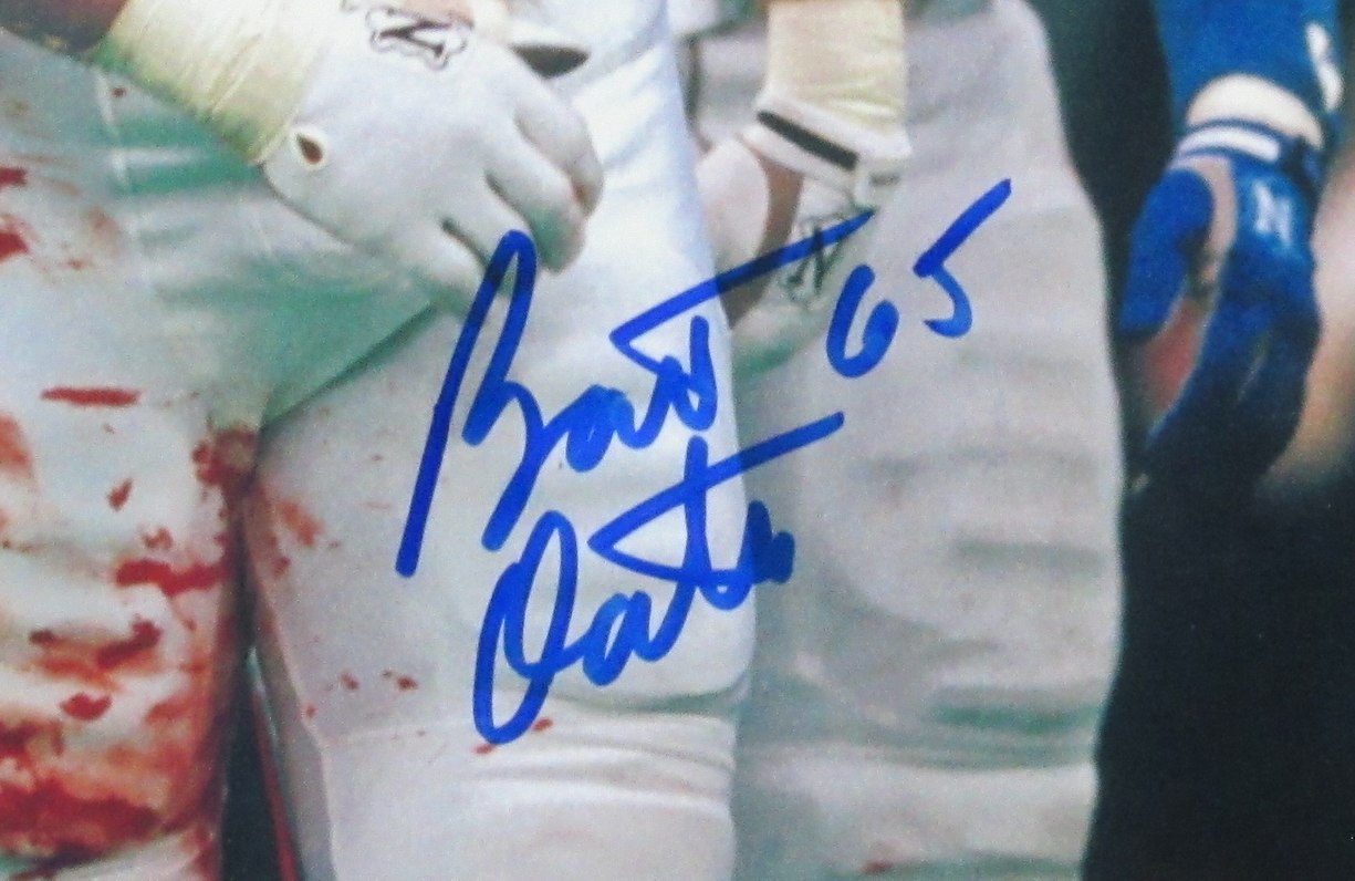 Bart Oates Signed 8x10 Photo New York Giants Framed JSA 187251