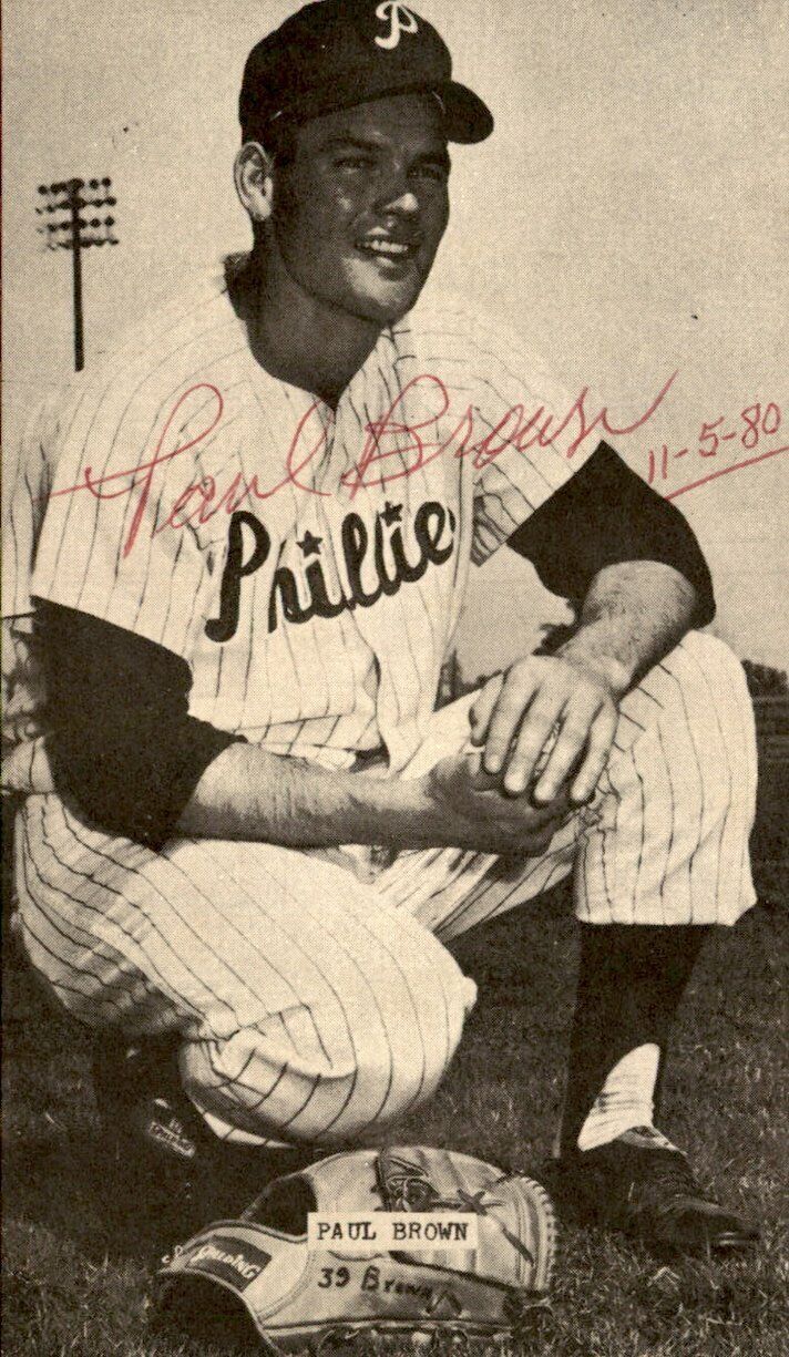 Paul Brown Philadelphia Phillies Signed/Autographed Picture Card 162552