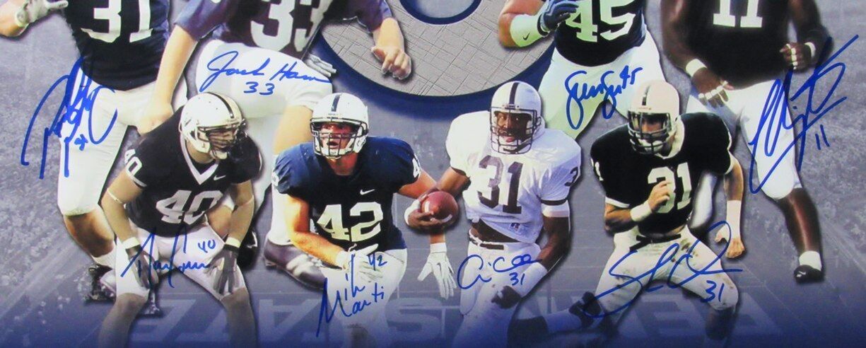 PSU Linebacker U Multi-Signed/Auto by 8 Players 16x20 Photo Framed JSA 135942