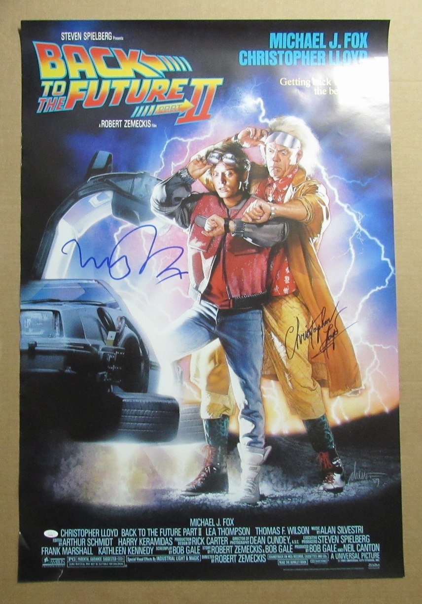 Michael J Fox/Christopher Lloyd Autographed 27x40 Poster "Back to Future II" JSA